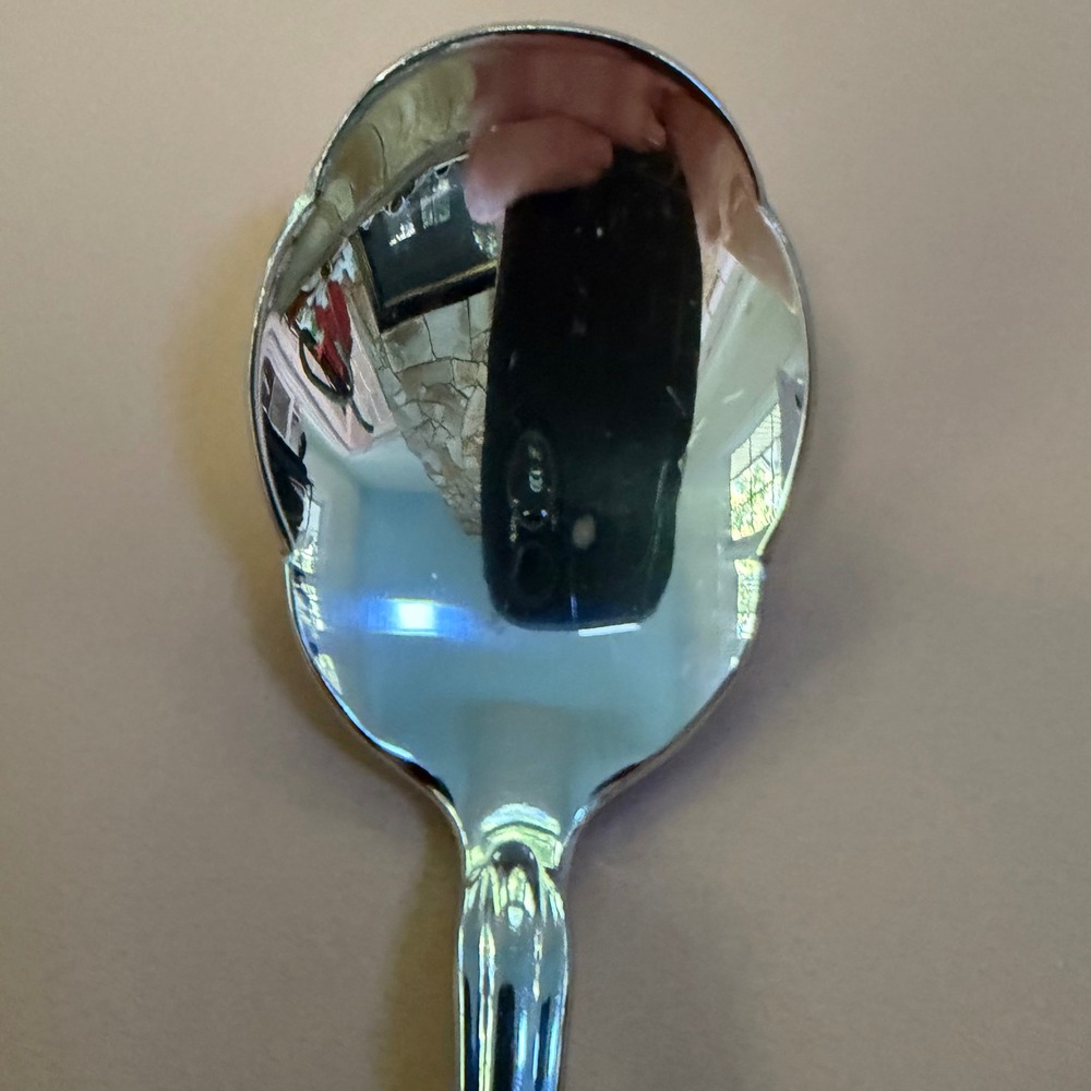 Gorham Melon Bud Glossy 18/8 Stainless 2 Serving Spoons & 1 Sugar Spoon 3pc Set - Picture 4 of 6